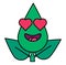 Plant in love thin linear emoticon icon