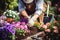 Plant man horticulture gardener business picking harvesting agriculture working flower organic farmer