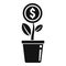 Plant money investor icon, simple style