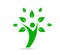 Plant people natural logo health new sun leaf, botany ecology, symbol and icon.