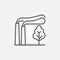 Plant Pipes with Smoke and Tree vector line concept icon