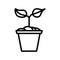 Plant in the pot flat line icon. Flower plant, gardening simple vector illustration. Outline sign for mobile concept and web