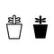 Plant in pot line and glyph icon. Sprout vector illustration isolated on white. Growing plant outline style design