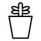 Plant in pot line icon. Sprout vector illustration isolated on white. Growing plant outline style design, designed for