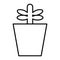 Plant in pot thin line icon. Sprout vector illustration isolated on white. Growing plant outline style design, designed