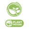 Plant proteins stamp - healthy nutrition icon