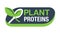Plant proteins stamp - spoon with plant sprout