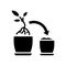 Plant repotting black glyph icon