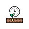 Plant ripening period, seed planting, agriculture flat color line icon.