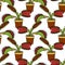 Plant seamless pattern Venus flytrap, Dionea. Vektor stock illustration eps10.