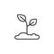 Plant in soil line icon