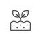 Plant and soil line outline icon