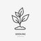 Plant sprout flat line icon. Vector thin sign of environment protection, ecology concept logo. Agriculture illustration