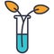 Plant sprout growing in test tube flask vector icon