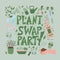 Plant swap lover concept Hand drawn vector text