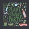 Plant swap lover concept Hand drawn vector text