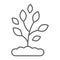 Plant thin line icon, farming and agriculture