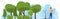 Plant tree in park, male character save planet, forester person, flat vector illustration. Man shovel plant bush