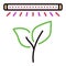 Plant under Phyto Lamp vector Grow Light and Gardening colored icon or sign