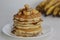 Plantain buttermilk pancakes. Soft and fluffy buttermilk pancake made with a batter added with slices of ripe plantain