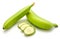 Plantain green banana isolated