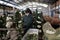 Plantation workers pack roses, Ecuador