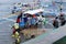 Planting groups of tourists on the boat, going on a tour to the underground river Puerto Princesa