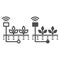 Planting line and glyph icon. Sprout care vector illustration isolated on white. Soil humidity outline style design