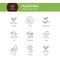 Planting Line Icon Set Vector Template Customizable Stroke