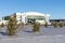 Planting pine trees near the Sports Center of Platinum Ice Arena in the Krasnoyarsk city