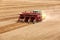 Planting potatoes in the rolling hills in the fertile farm fields of  Idaho