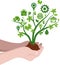Planting trees eco concept
