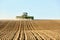 Planting wheat in an Idaho farm field.