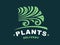 Plants delivery logo - vector illustration, emblem on dark background