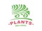 Plants delivery logo - vector illustration, emblem on white background