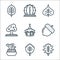 plants line icons. linear set. quality vector line set such as oak leaf, leaf, cactus, acorn, plant, tree, leaf, cactus