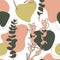 Plants seamless pattern in natural shades
