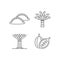 Plants in Singapore linear icons set