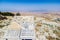 Plaque showing the distance to various locations from Mount Nebo, Jordan.