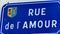 Plaque street of love in french language