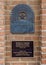 Plaques on the Turtle Creek Pump Station, now the Sammons Center of the Arts in Dallas, Texas.