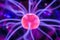 Plasma ball with many energy rays inside - close up