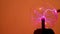 Plasma ball in orange background