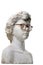 Plaster head with glasses