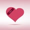 Plaster patched heart icon. Love wound. Vector