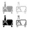 Plaster station Wall decoration machine Solution mixing icon outline set black grey color vector illustration flat style image