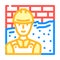 plasterer worker color icon vector illustration