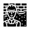 plasterer worker glyph icon vector illustration