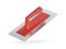 Plastering trowel with red plastic handle