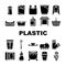 Plastic Accessories Collection Icons Set Vector